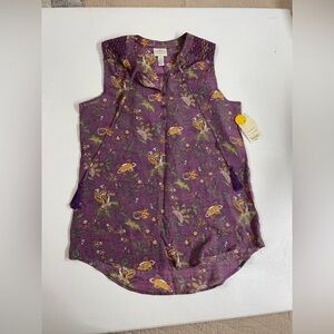 😍St John's by Floral Purple Sleeveless Top
